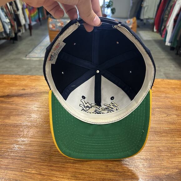 Vintage 80’s 90’s West Virginia Mountaineers Blue Snap Back Hat WVU - Picture 2 of 3